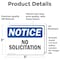 Signmission No Solicitation OSHA Notice Sign, Vinyl Decal, 5in W x 3.5in L, 2PK OS-2PACK-NS-D-35-L-16197 - alternate 6